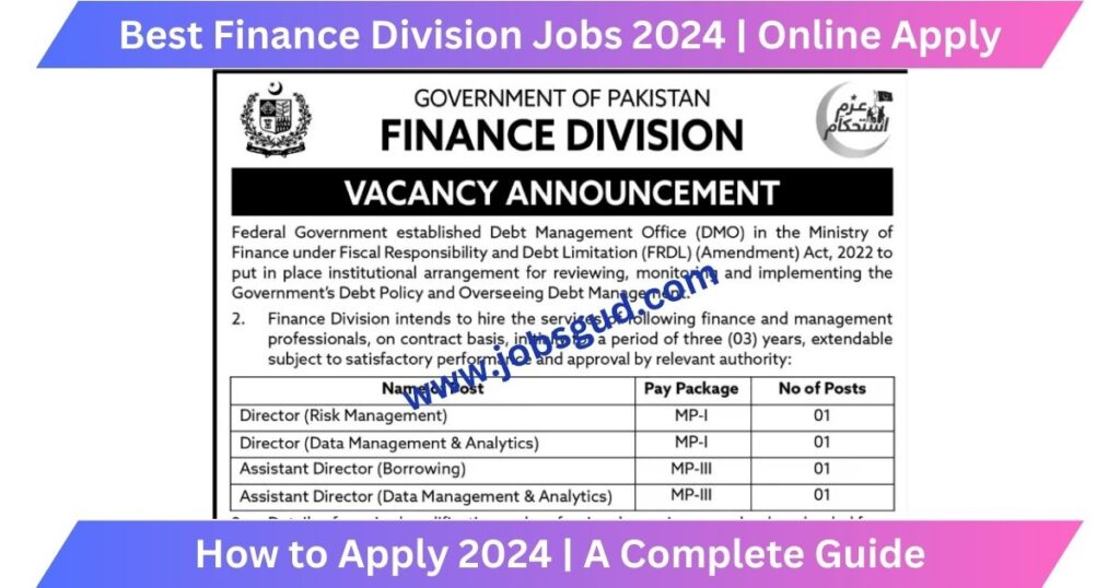 Best Finance Division Jobs 2024 Online Apply