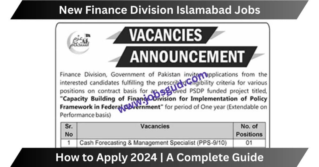 New Finance Division Islamabad Jobs Online Apply 2024