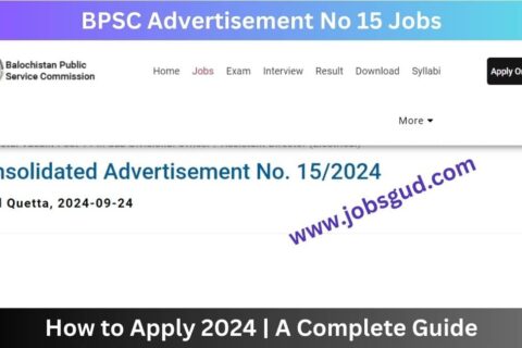 BPSC Advertisement No 15 Jobs